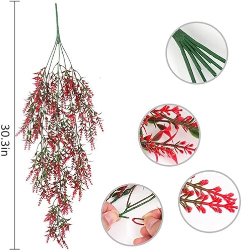 Miniatura 8 de NURCIX Ratán artificial lavanda para colgar en la pared, simulación falsa de plástico, plantas de vid para el hogar, flores decorativas al aire