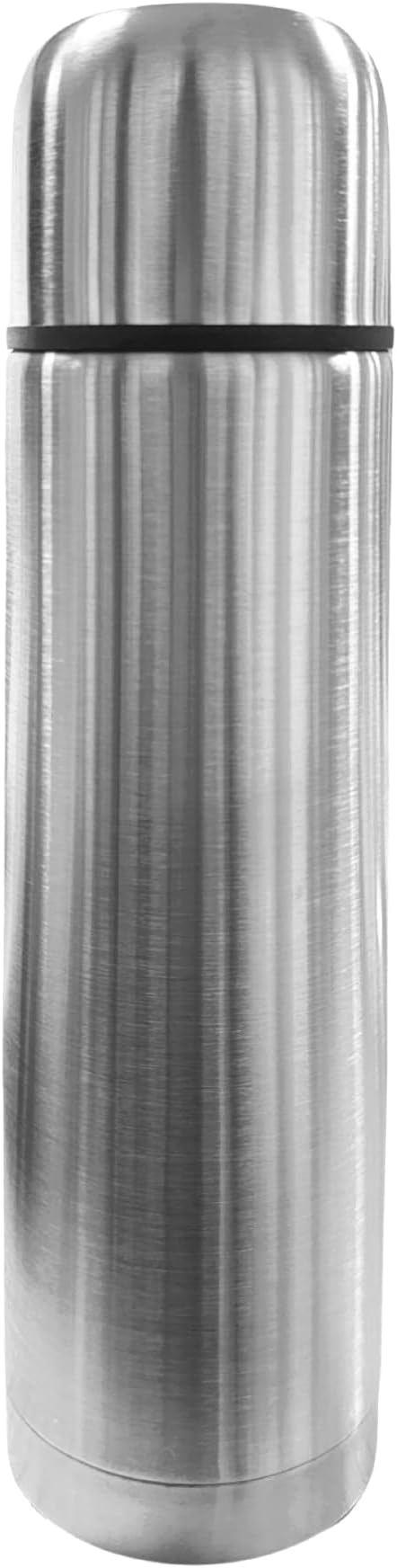 Bargain Factory Water Flask, Double Walled Vacuum Insulated Flask 500ml, Leakproof 24 Hours Hot and Cold Water Bottle Durable Stainless-Steel Interior and Exterior, Silver