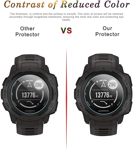 Miniatura 3 de Diruite Paquete de 3 protectores de pantalla solar Garmin InstinctInstinct, dureza 2.5D 9H, película protectora de pantalla de vidrio templado