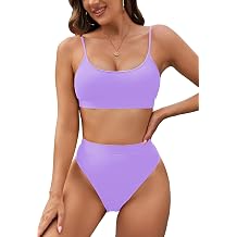 Pink Queen High Waisted Bikini Set for Women Two Piece Cheeky High Cut Swimsuit Bathing Suit Swimwear