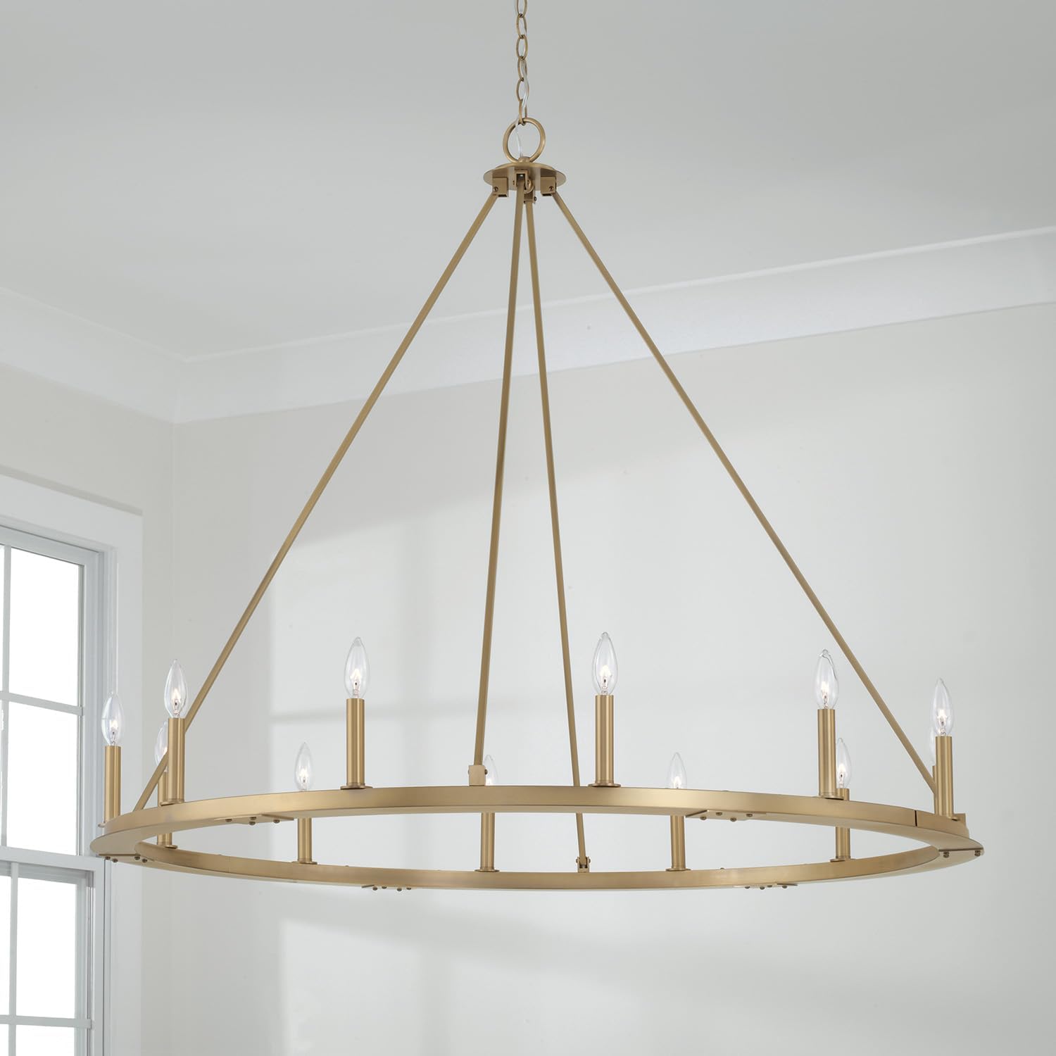 Capital Lighting 4912AD-000 Pearson Urban Industrial Grand Chandelier, 12-Light 720 Total Watts, 42" H x 48" W, Aged Brass