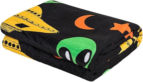 Miniatura 7 de Manta de alienígena, súper suave, extra grande, manta de alienígenas y ovnis para niños, niñas, adolescentes, niños y niños, manta de forro polar