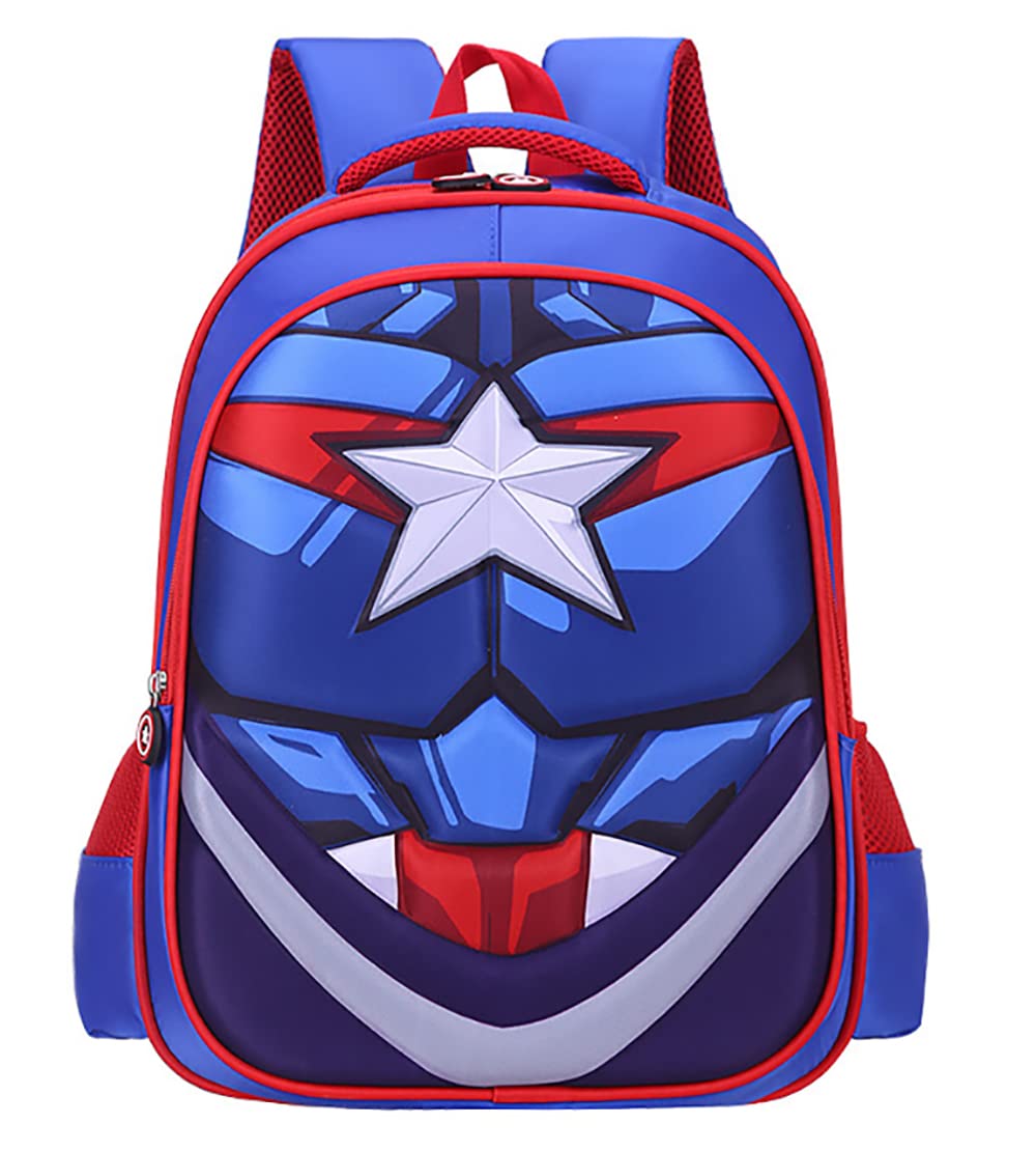JIAJIAMINToddler Kid Boys Backpack 3D Print Comic Cartoon Comic Children Kindergarten Lightweight Elementary Bookbags (A)