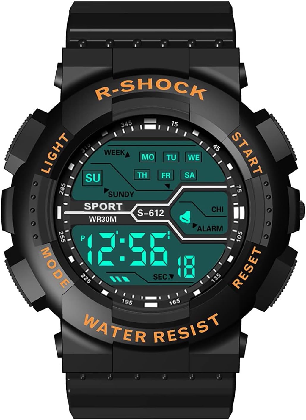 GenericGold Watches for Men Men's Sport Fashion Wrist LCD Stopwatch Waterproof Date Watch Rubber Digital Boy Men's Watch Watch Jewelry for Father g Shock Watches UK (Gold, One Size)