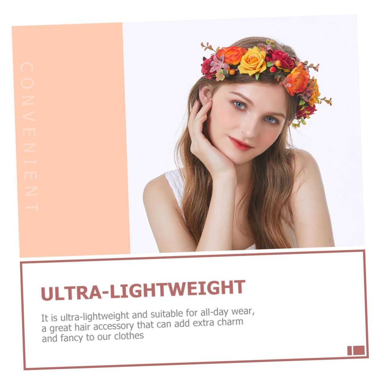 FRCOLOR 3 Pz per con fiore di simulazione garbo grazia floreale di rosa veli per spose cerchietti bambina foglia verde fasce per ragazze struttura copricapo ghirlanda