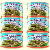 Kontos Foods Dolmas Stuffed Grape Leaves With Rice • Ready To Eat • Kosher • for vegan snacks or Greek Food Mezze Platter w/ spanakopita, tzatziki sauce, babaganush, greek olives or Charcuterie Board • Greek dolmades canned