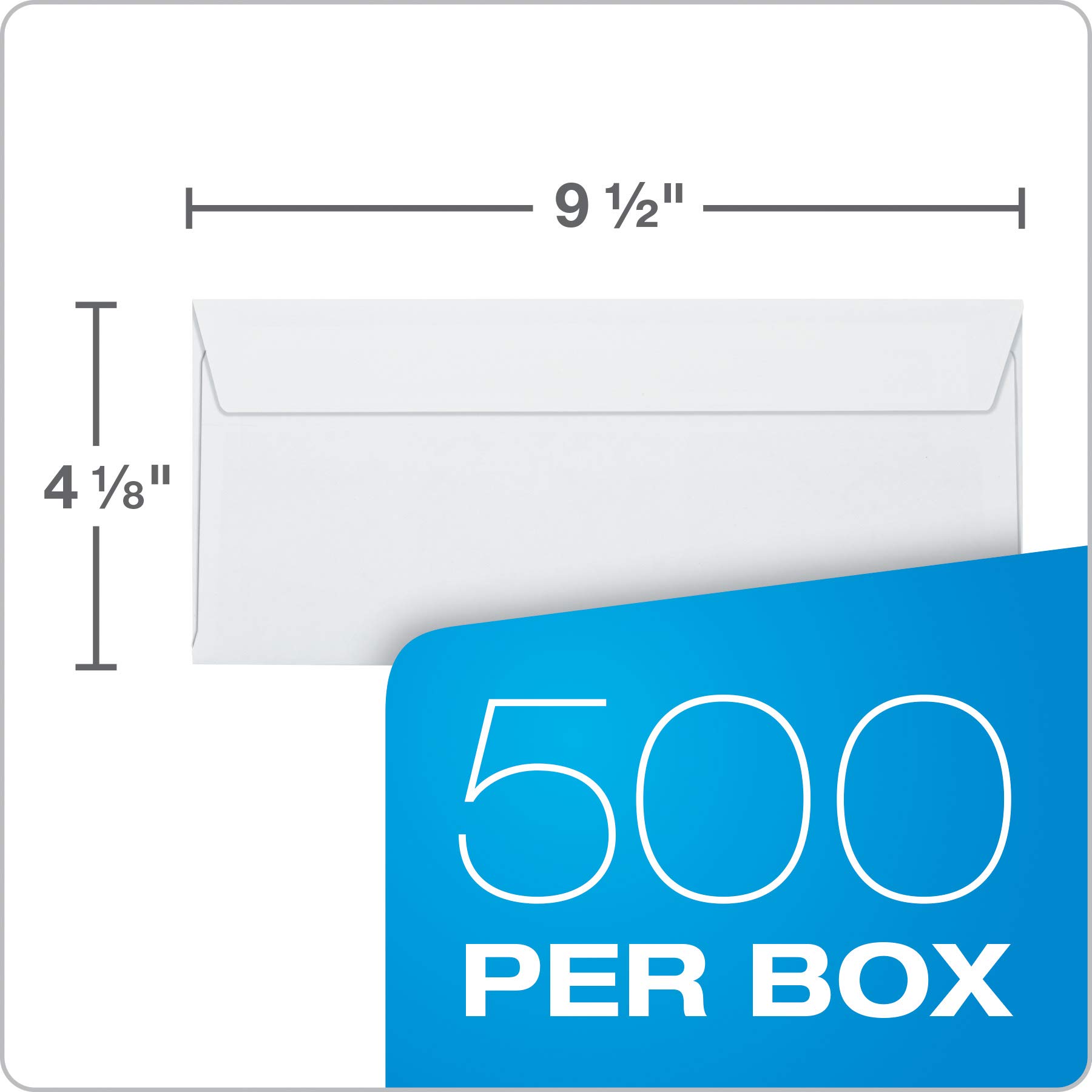 Columbian Sobres de seguridad #10 de una sola ventana, 4-1/8 x 9-1/2 pulgadas, autoadhesivos, blancos, para enviar facturas, estados de cuenta y documentos, caja de 500 (COLO339)