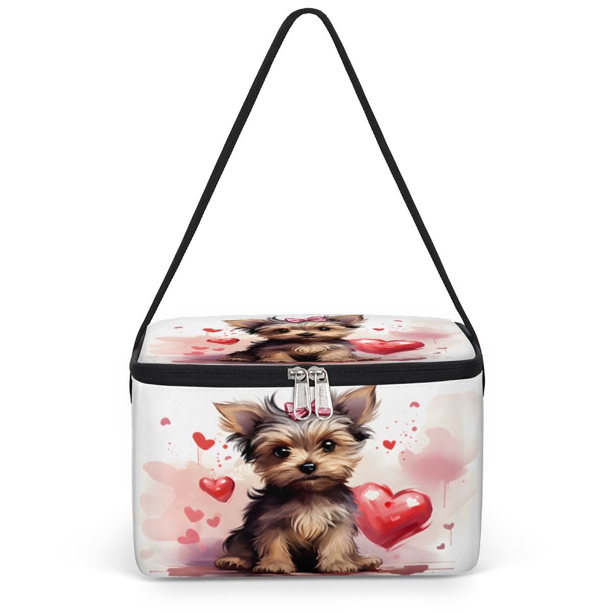 GzLeyigou Puppy Heart Lunch Bags for Women Men 9 Cans, Hot & Cold Food Delivery Bag Insulated Grocery Bag Insulated Lunch Box Dog Cooler Bag for Office Work Picnic Beach
