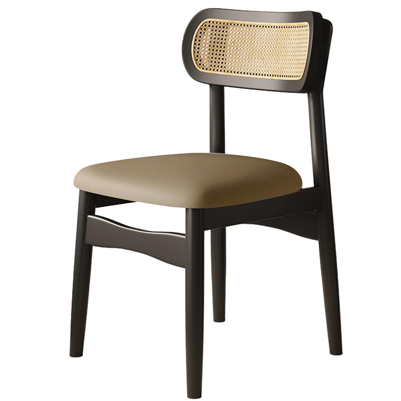 Set Sedie Sala da Pranzo 2/4/6/8, Sedie da Pranzo Imbottite Moderne, Schienale Curvo in Rattan, Sedia da Cucina in Legno, per Ristoranti, Soggiorno(Black C,Set of 8)