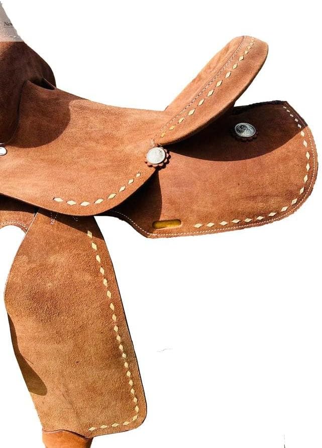 Horse Saddle Leather Western Barrel Racing Handmade Premium Comfort Horse Saddle for Best Riding Trail Equestrian Tooled Carved Size: 10-18 inches Seat Available, UG09