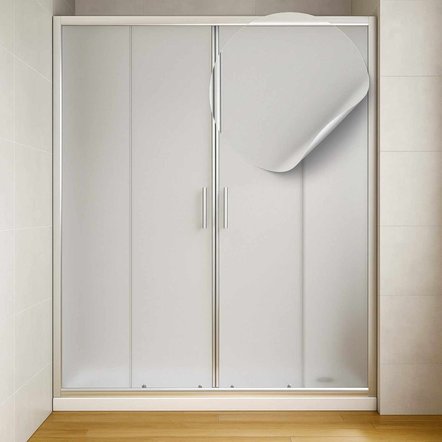 Porta Doccia Scorrevole Slide4 per Box Nicchia Quattro Ante Cristallo Stampato (1, 178-184 x h190 cm)