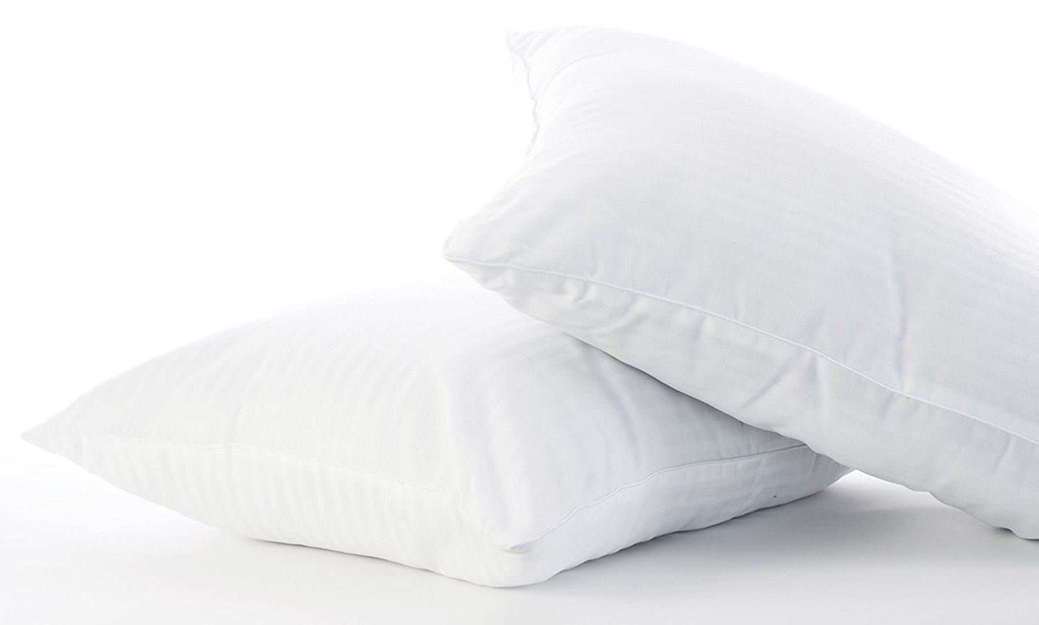 Gel Fiber Pillows 2 Pack – Queen Size Cotton Rich Dobby Pillow Filled with Hypoallergenic, Soft and Fluffy .4 Microdenier True Down Alternative (Soft) Guarantee - Crafted in USA