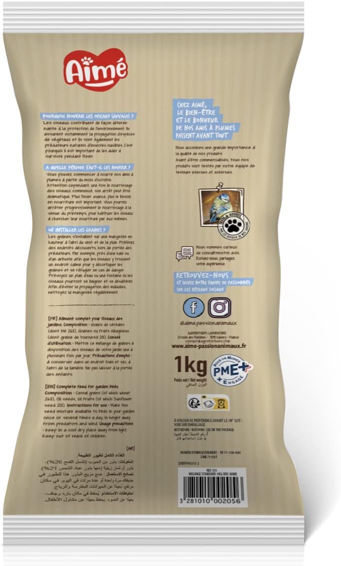 Nature Mix+ Mélange de graines pour oiseaux 1kg