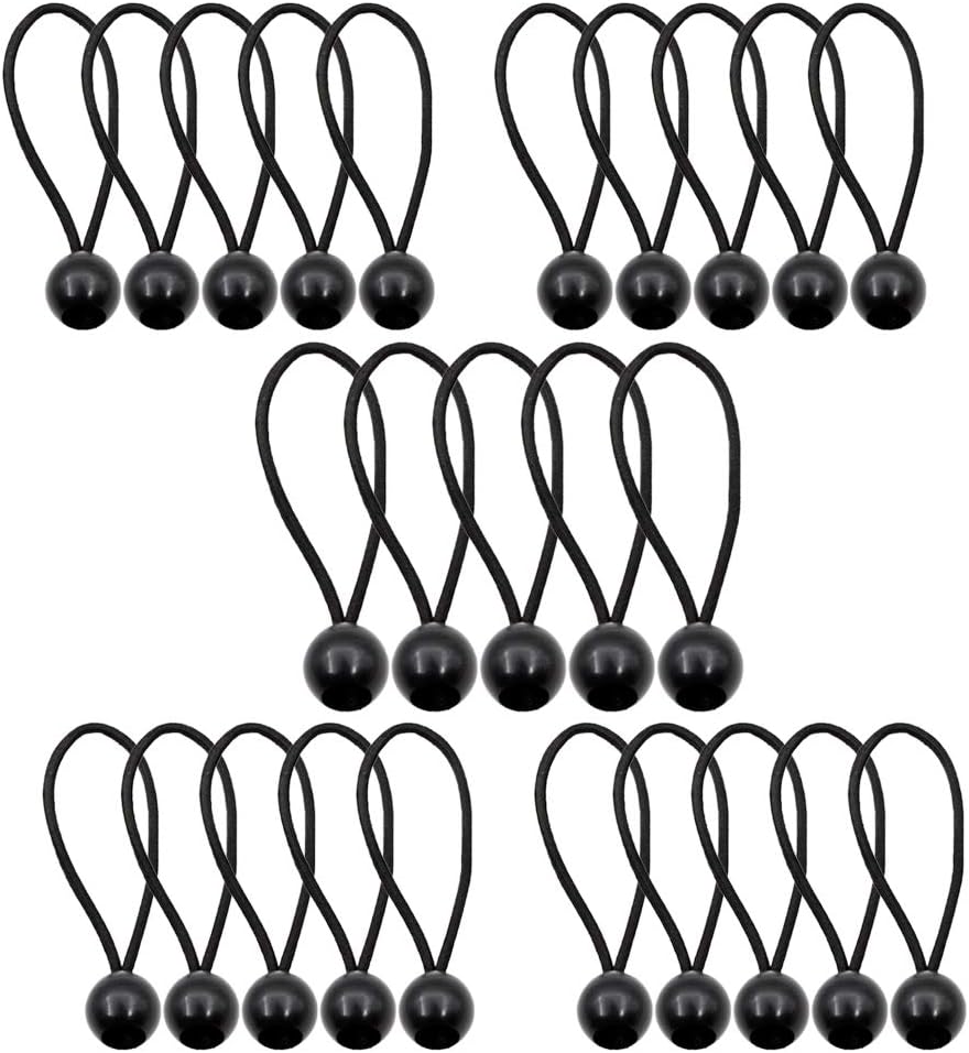 SCSpecial Ball Bungee Cords 6 Inch 25 Pieces Reusable Tarp Bungees