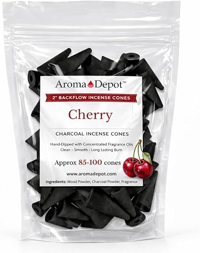 Conos de incienso de carbón de retorno de cereza de 2 pulgadas (aprox. 85-100)