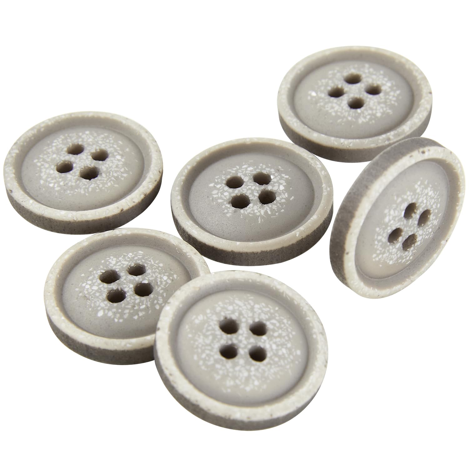 Boutons recyclés écologiques gris 4 trous 20 mm INOTIONSTYLE pour gilet et pull
