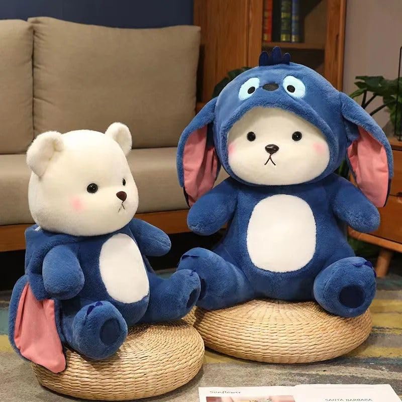 Image of Liquortees Big Teddy Bear Soft Toy, Soft Toys for Baby Girl, Baby Plushies Hoddy Teddy Bear, Kids Toys, Stuffed Toys, for Girls - (28 Cm Blue)