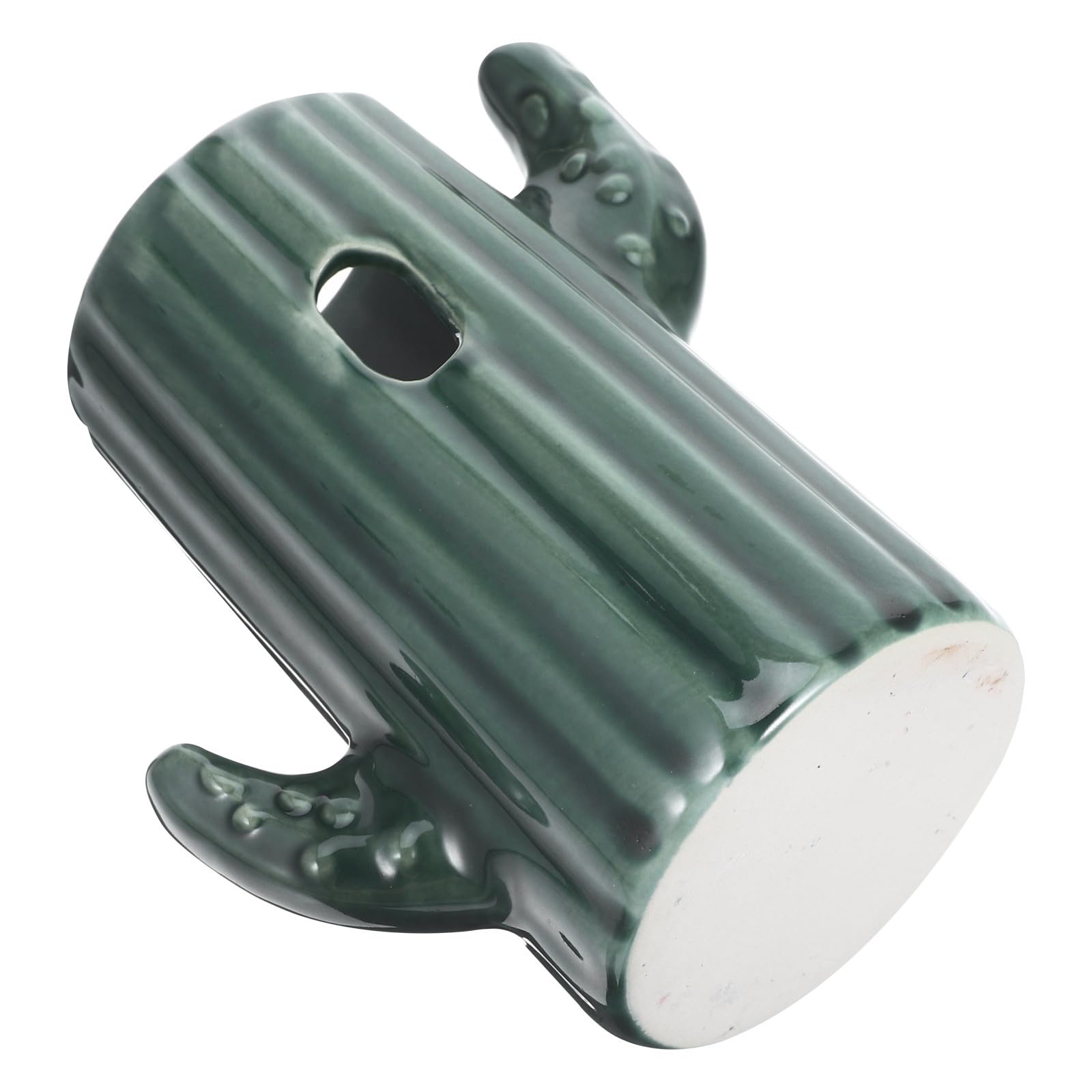 Soporte de hámster para botella de agua Alipis de cerámica verde con forma de cactus decorativo
