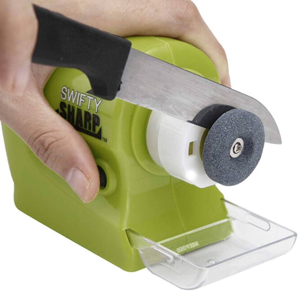 Electric Knife Sharpener Motorized Knife Sharpener for Straight and Serrated Knives Stainless Steel Ceramic and Tungsten Rotating Sharpening Stone Sharpening Tool
