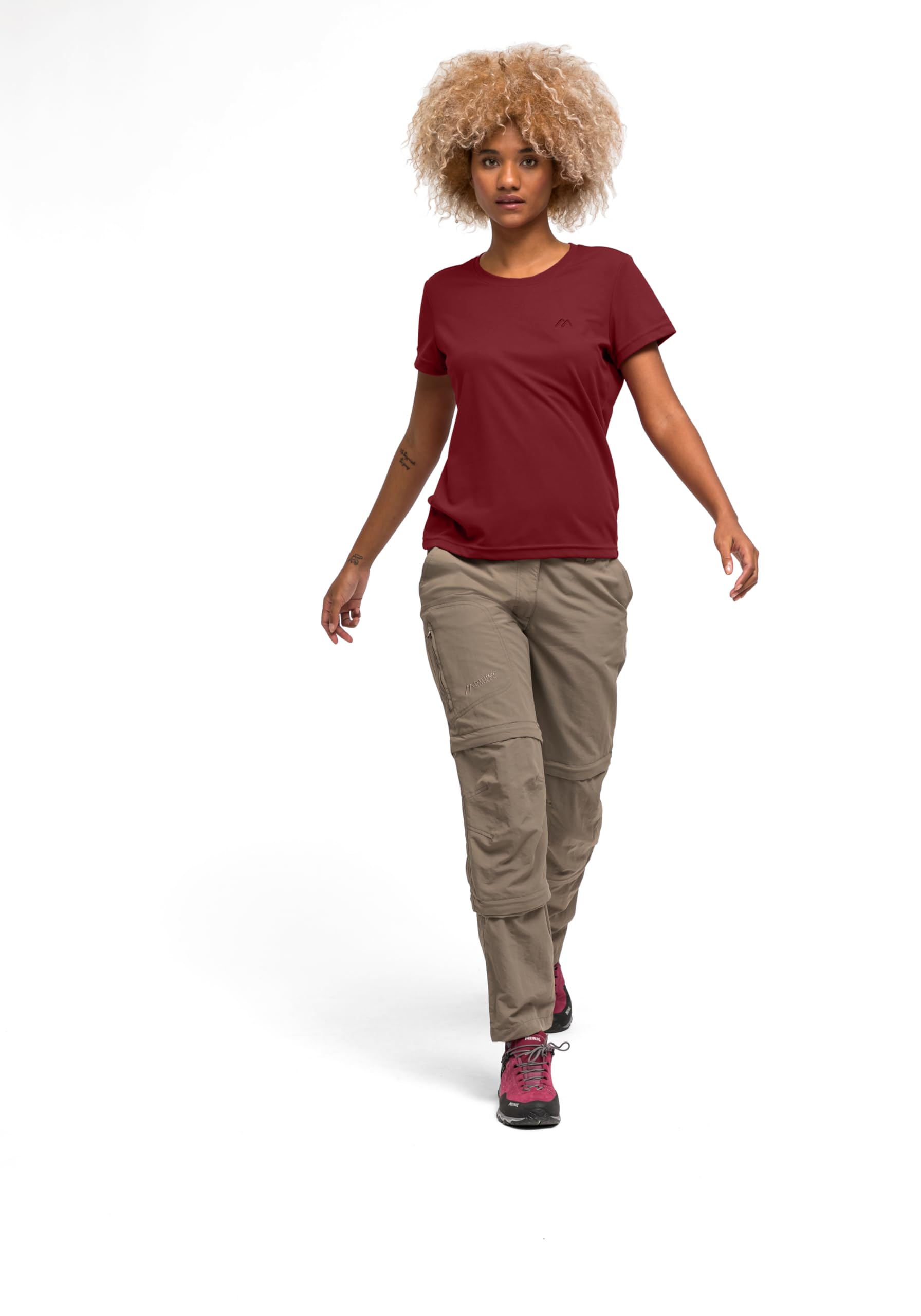 Maier Sports Waltraud, Damen T-Shirt, Funktionsshirt mit Rundhals für Wandern und Freizeit, dryprotec Technologie, Atmungsaktiv