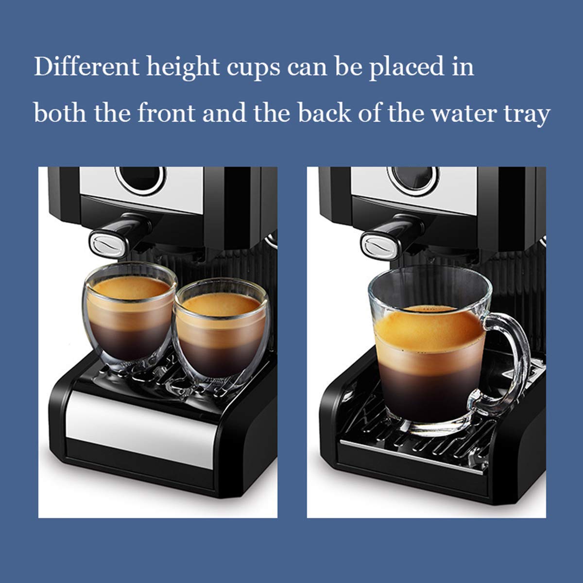 Ekspres Do Kawy Espresso 20 Barów, Capuccino, Spienianie Mleka, 1250 W, Pojemność Dyszy Parowej 0,97 L, Wyjmowana Tacka Ociekowa, Kompatybilna Z Przygotowywaniem Na