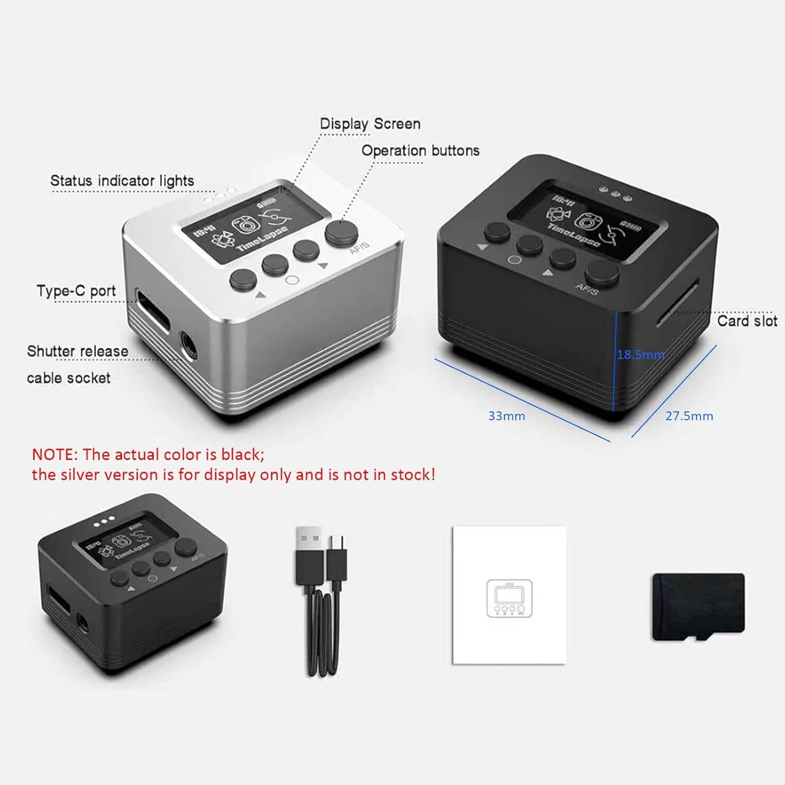 Giroscopio stabilizzatore per fotocamera, stabilizzatore esterno con attacco Cold Shoe, ricaricabile, batteria 35H per vlogging, video d'azione, modalità di scatto versatili