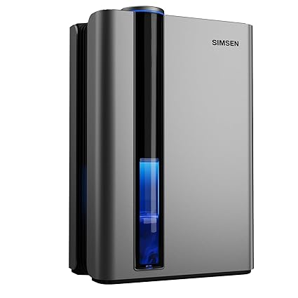 SIMSEN 95oz Dehumidifiers for Home, 720 sq ft Quiet Dehumidifier with Reusable Filter and Ionizer, Small Dehumidifier with Drain Hose, Dehumidifiers for Bedroom Bathroom Basements Closet RV