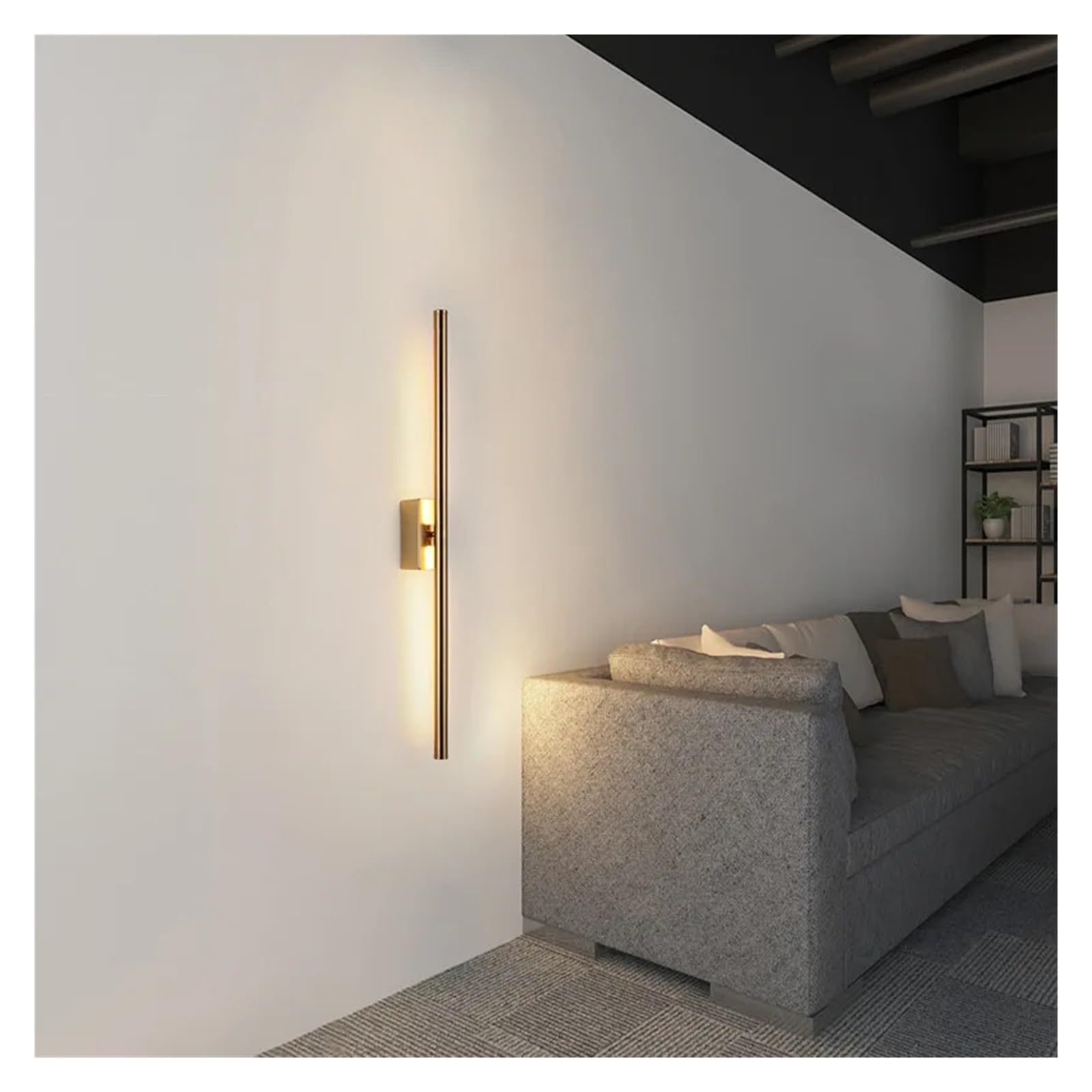 MESOVFCA Modern Luxury Linear Gold Iron LED Wall Lamp Corridor Bedroom Bedside Living Room Bathroom Mirror Interior Decor Light Fixtures,Suitable for Restaurants