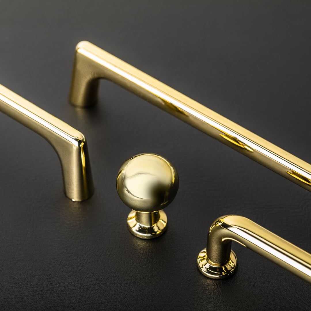GTV - Furniture Handle Nord, Shiny Gold, 12,8 cm - Image 3