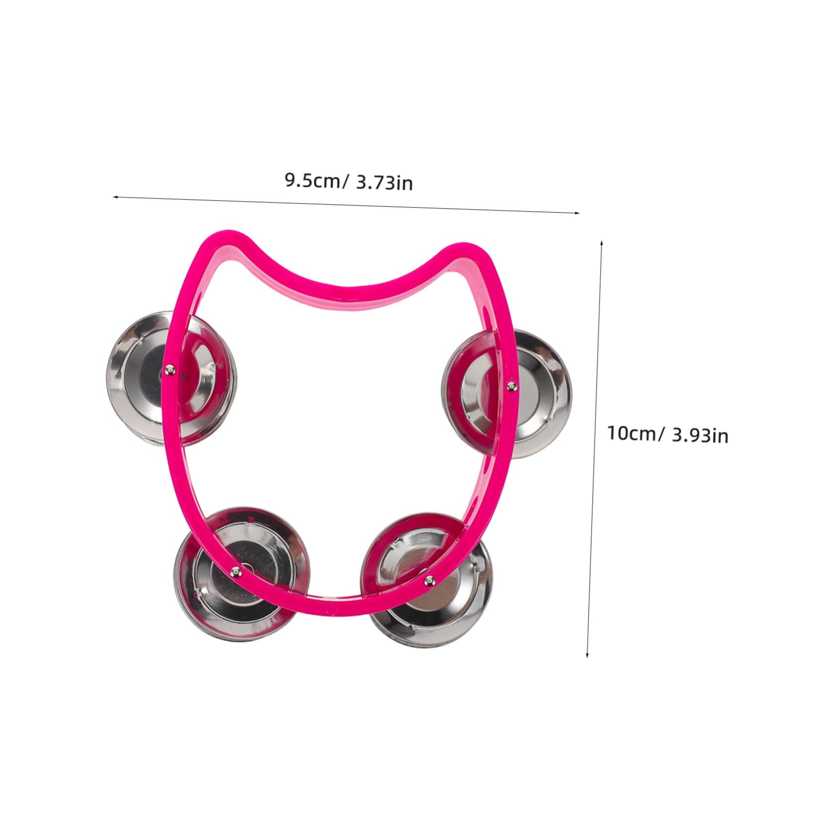 12 Stück Handglocken Tamburine Shaker Handschwing Tamburin Handbetriebene Glocke Tamburin Handtrommel Kunststoff Handglocke Edelstahl Rosy