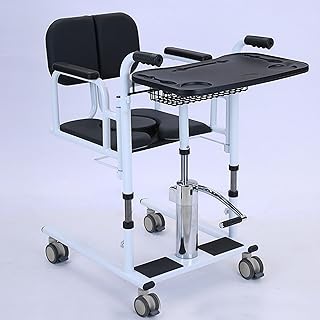 Silla de Traslado de Pacientes, Silla Transferencia Pacientes en Silla Ruedas Multifuncional, Silla de Ruedas Elevadora de Enfermería, Carga Máxima: 200 Kg/440 Libras (Color : Black, Size : B)
