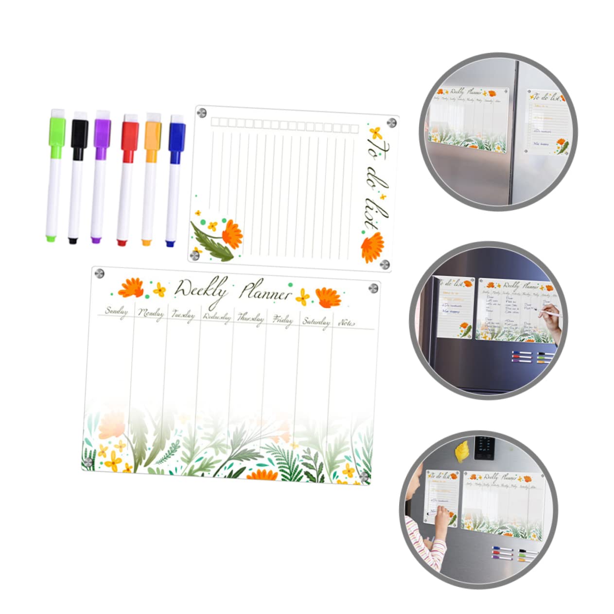 Magnetischer Kühlschrankkalender aus Acryl, Transparent, 8 Stück