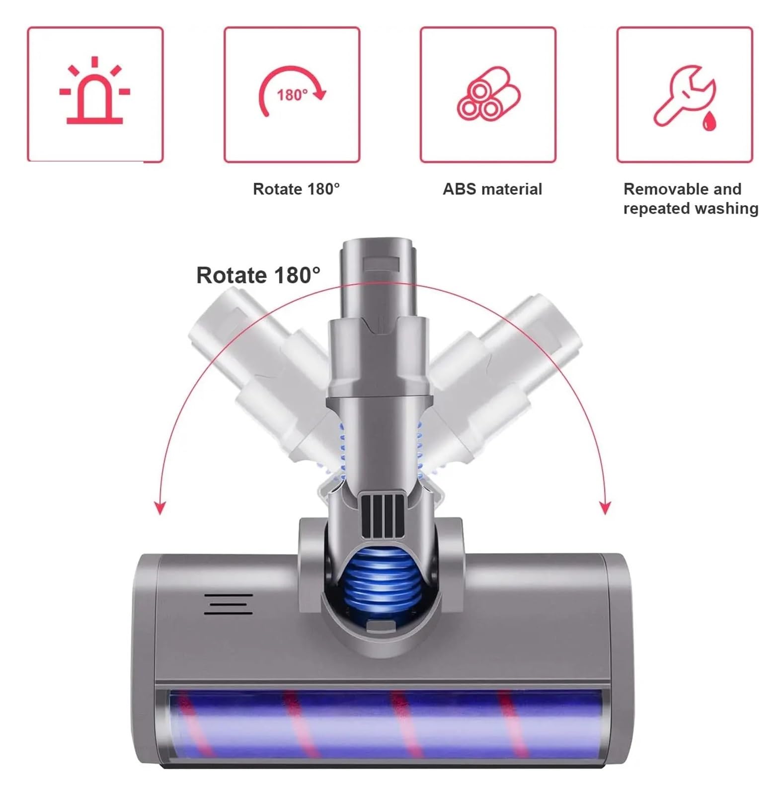 Genérico Cabezal de Cepillo Suelo motorizado, Herramienta Compatible con V6 DC58 DC59 DC61 DC62, Accesorios Rodillo barredor Suave for aspiradora