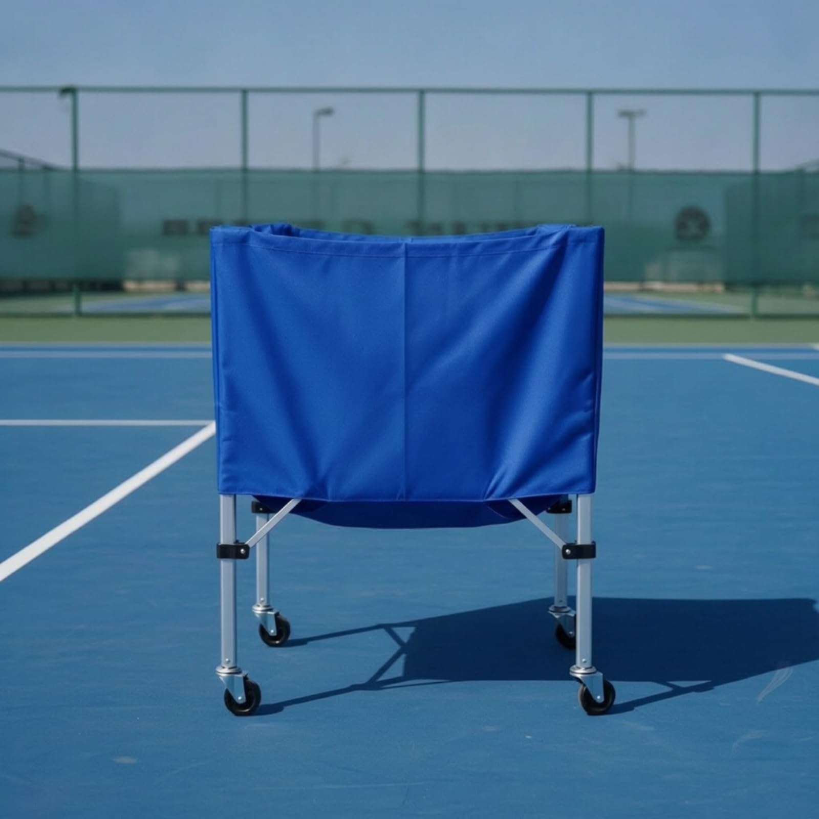 Carrello Porta Palline da Tennis Portatile Carrello Porta Palline da Tennis con Borsa Trasporto Resistente Raccoglipalle per Palestre, Giallo