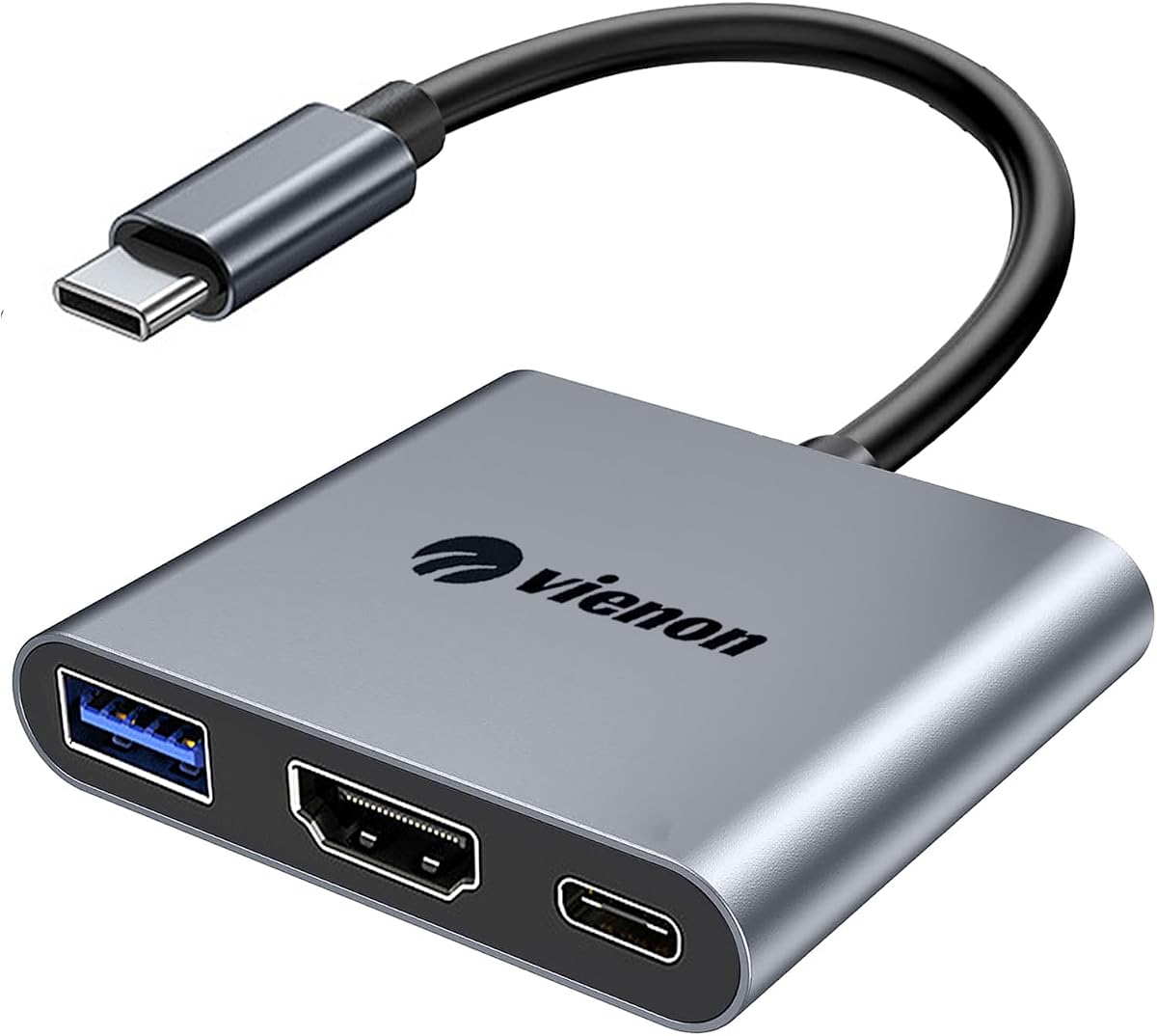 USB C to HDMI Multiport Adapter, USB C Hub with 4k HDMI+ USB 3.0 5Gbps + 100W PD Fast Charging Port, USB Type C to HDMI Converter for MacBook, iPad pro,Chromebook, and More