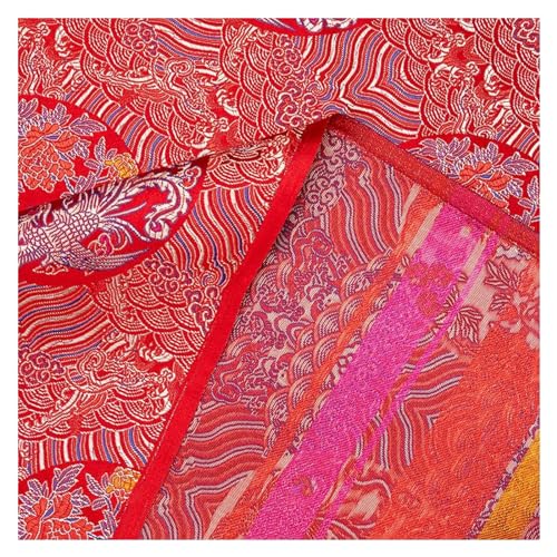 Tissu artisanat de couture chinois rose à motif de phénix pour confection - 2