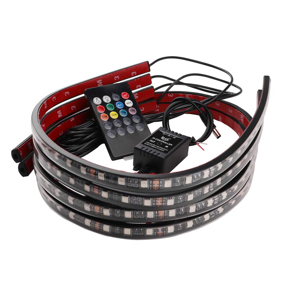 Wakauto Led Light Bar LED Lighting Strips Car LED Strip Lights Seven Color Plastic Car Interior Chassis Light for Automotives Trucks Motorcycle (60x90CM) LED Light Strips Led Light Strips