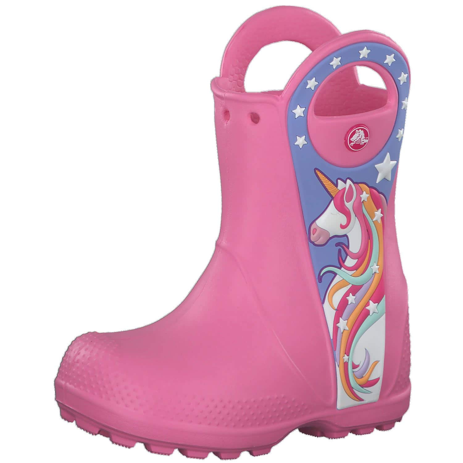 CrocsFunlab Unicorn Patch Rain Boot Kids Pink Lemonade Croslite