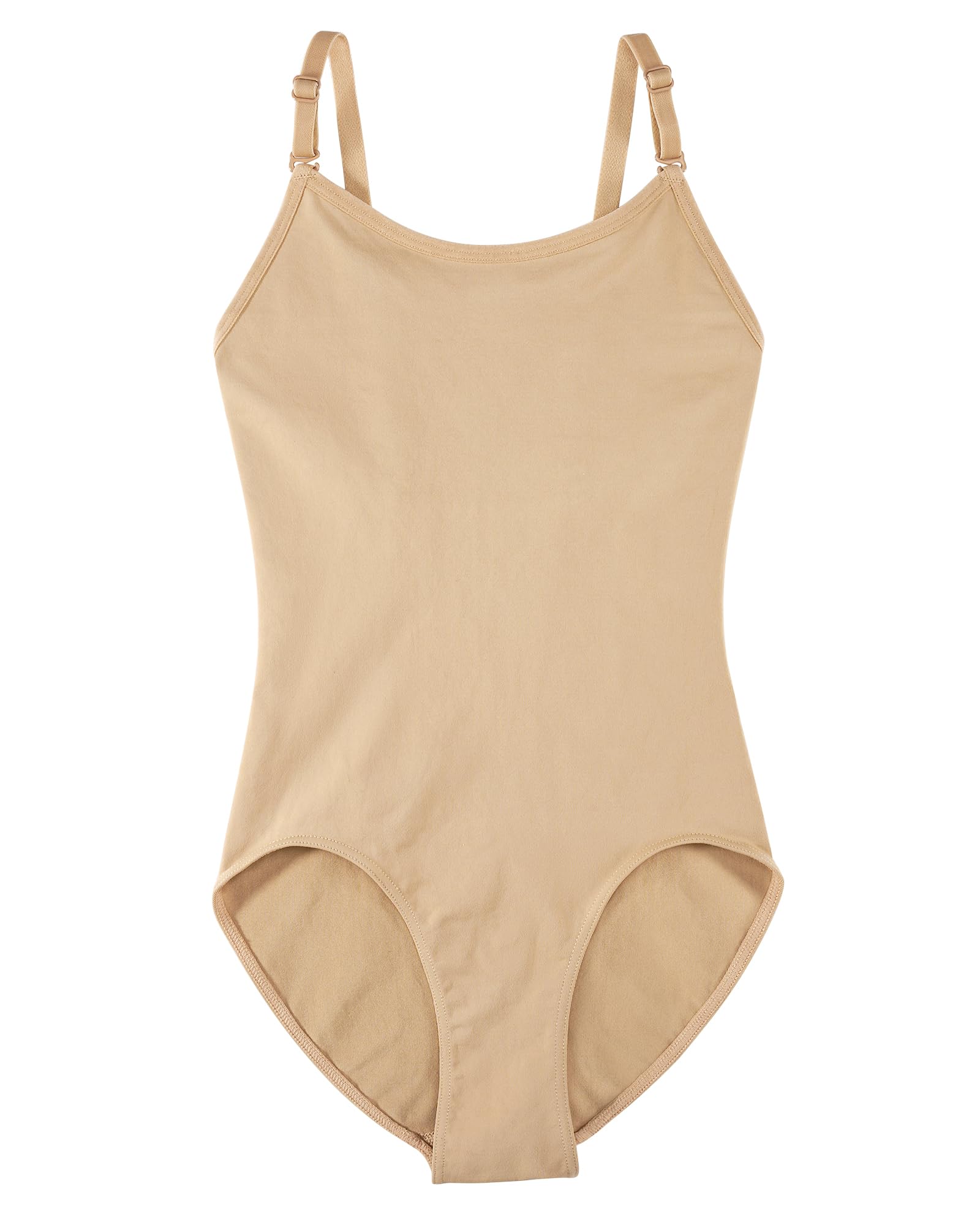 Stelle Girls Nude Leotard Seamless Undergarment Camisole with Adjustable Straps for Dance Ballet Gymnastics