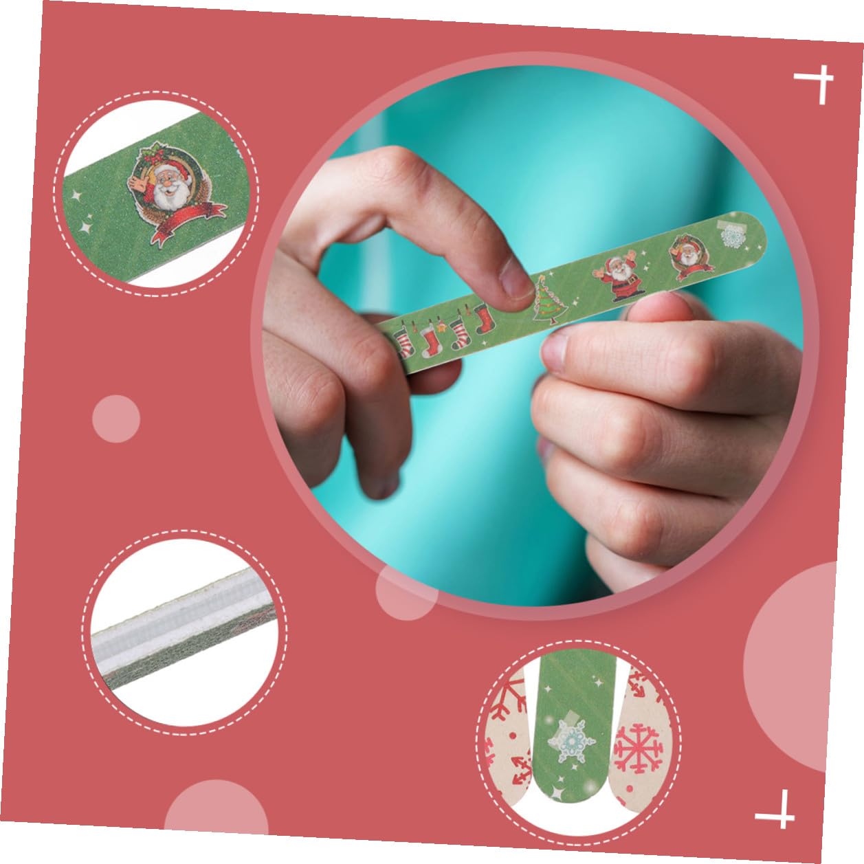 Weihnachten Mottoparty Nagelformungsfeile 24 Stück EVA für Maniküre
