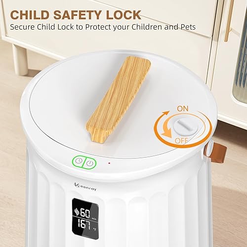 Miniatura 4 de Keenray Calentador de toallas de temperatura ajustable con temporizador, bloqueo de seguridad y pantalla, para baño, bañera de hidromasaje, spa,