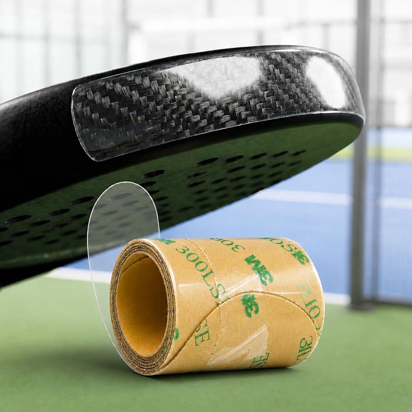 Protetor de Cabeça Raquete Padel e Beach Tennis - Fita Silicone Transparente Antichoque (50x4cm) Discreto - Proteção Invisível contra Arranhões e Impactos - Leve (10g) e Autocolante