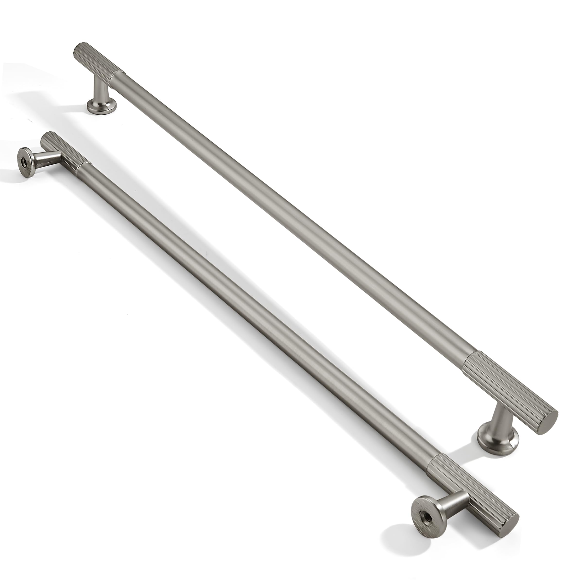 ZAUYX 5-Pack 12 Inch Hole Center Brushed Satin Nickel Cabinet Pulls Solid Heavy Duty Cabinet Pull is Suitable for Drawers Dressers Handles Kitchens Bathroom cabinets