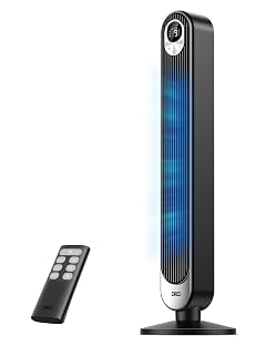 DREO Tower Fan for Bedroom 28 ft s 20dB Quiet Oscillating Bladeless Fan with Remote 9 Speeds 4