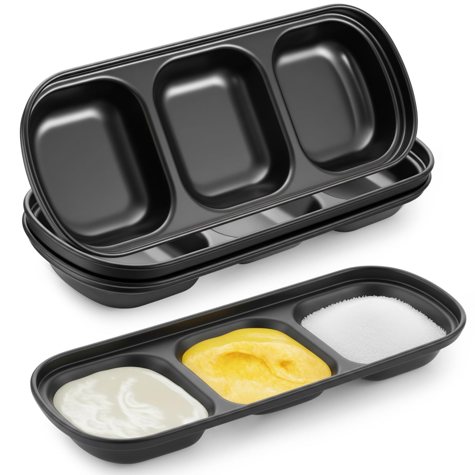 4 Pcs Esthetician Bowls Face Mask Tray,Stainless Steel, Black, Medium