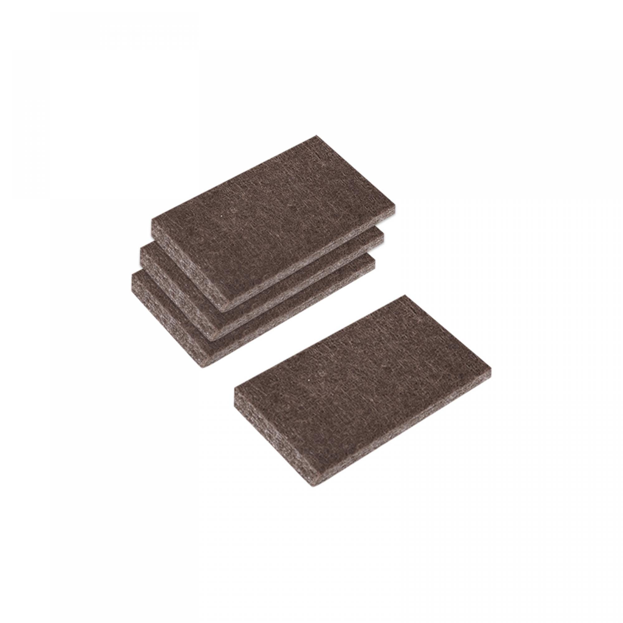 sourcing map Felt Furniture Pads, 38mm x 25mm Self Adhesive Square Floor Protectors for Furniture Legs Hardwood Floor, Brown 48Pcs