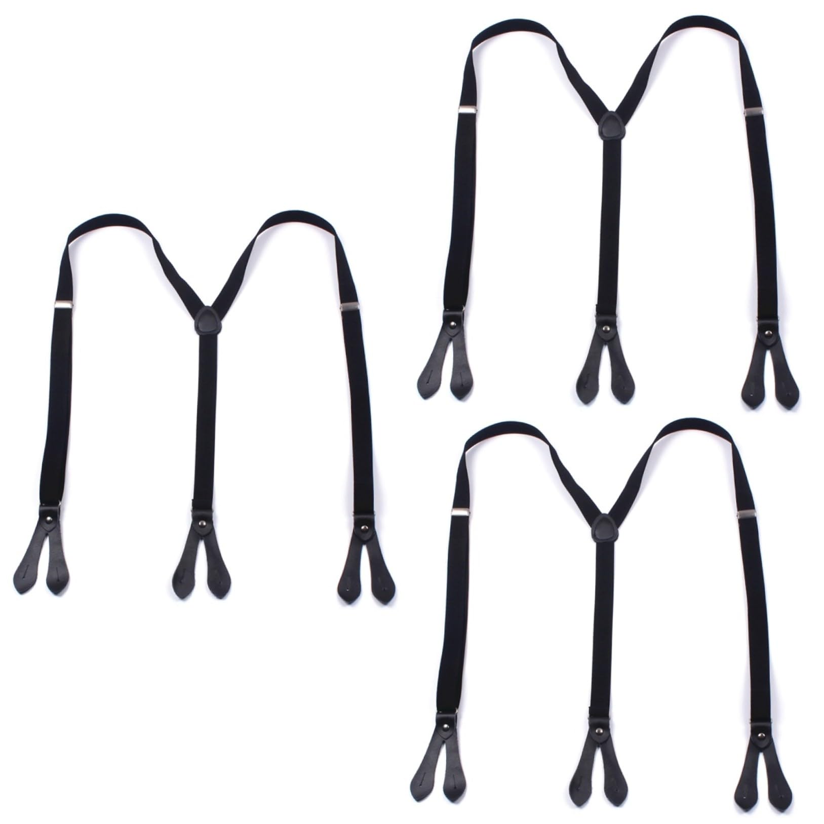 PACKOVE 3pièces Bretelles Élastiques Réglables Avec Boutons Pour Hommes Et Femmes Sangles y Design Classique Idéales Pour Jeans Et Tenues Décontractées