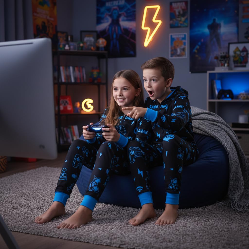 A2Z 4 Kids Cotone Tutina per Bambini Tutina Pigiama Lounge Indossare Gioco Volta Stampare Tutina da Notte Comodo Bambini I Regali per Ragazze Ragazzi età 2-13