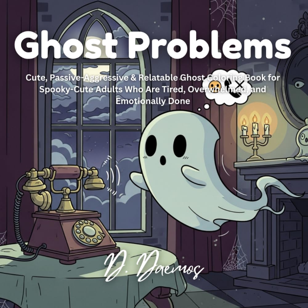 Ghost Problems: Cute, Passive-Aggressive & Relatable Ghost Coloring Book for Spooky-Cute Adults Who Are Tired, Overwhelmed, and Emotionally Done