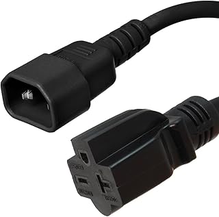IEC C14 to 6-20R Power Cord - 1 Foot, 15A/250V, 14/3 SJT - Iron Box # IBX-8584-01